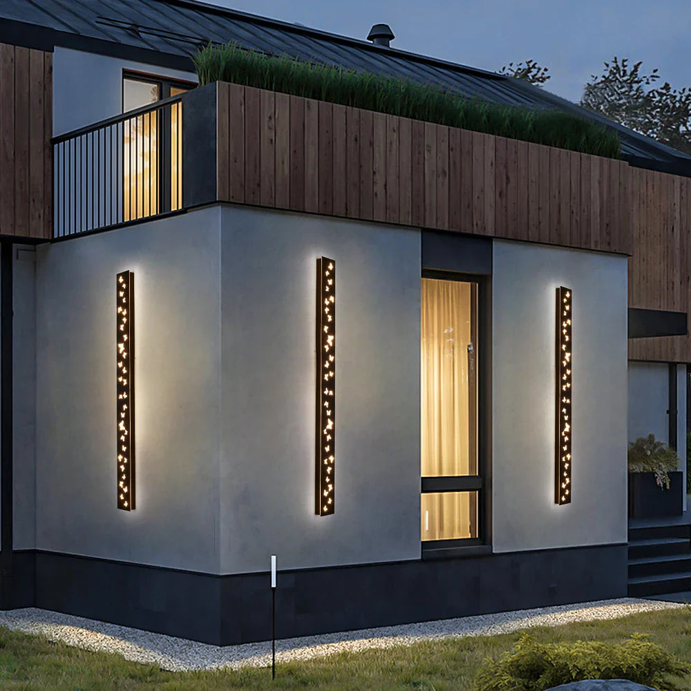 Afralia™ Butterfly Pattern LED Outdoor Wall Sconce Black, Garage Yard Decor Lighting