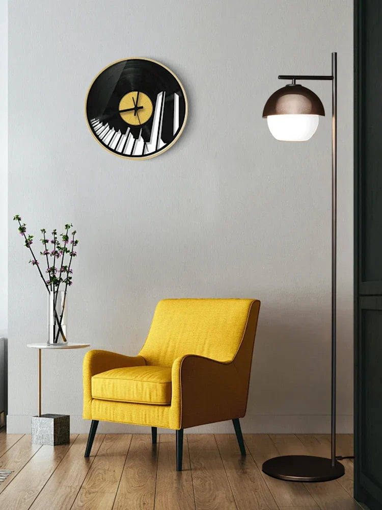 Afralia™ Tall Black Glass Ball Floor Lamp - Minimalist Italian Design