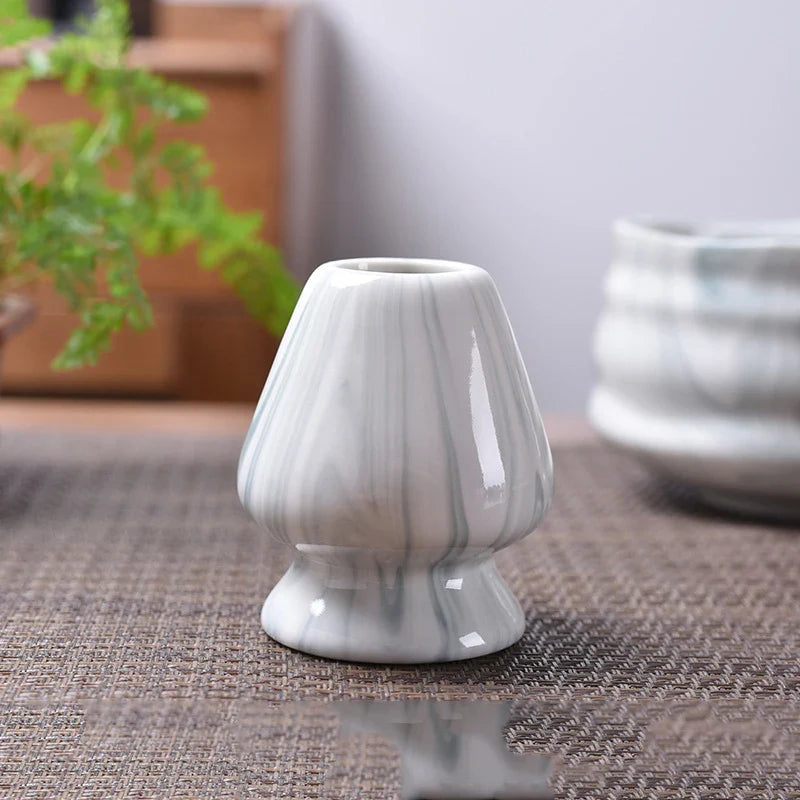 Afralia™ Ceramic Matcha Whisk Stand & Tea Bowl Holder for Kitchen and Dining