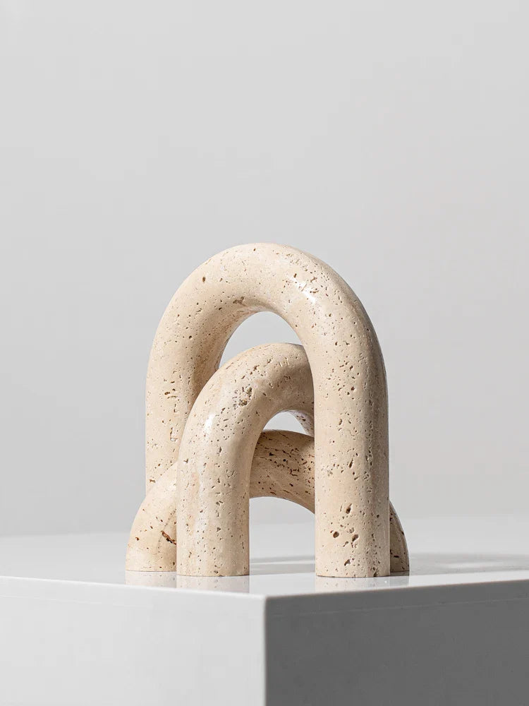 Travertine Marble Arch Decor by Afralia™ for Stylish Home Accents