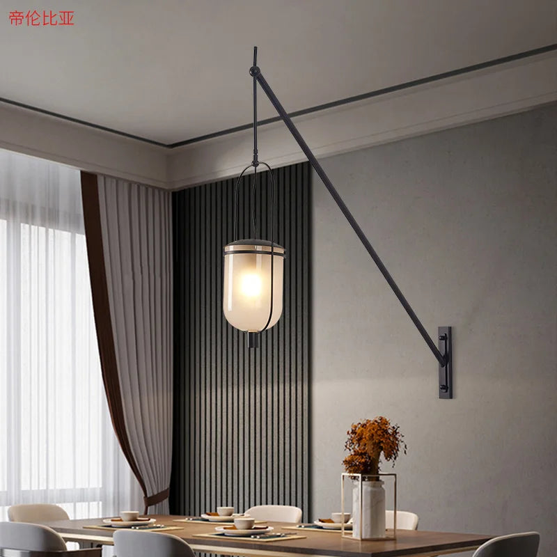 Afralia™ Retro Industrial Swing Arm Wall Lamp LED E27 Art Decor for Restaurant Loft