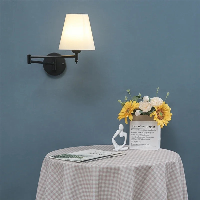 Afralia™ Adjustable LED Wall Lamp for Bedroom, Hotel, or Study - Rotating Long Arm Reading Light