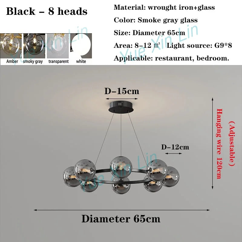 Afralia™ Glass Living Room Chandelier: Luxury Italian Style Ceiling Light for Modern Interior