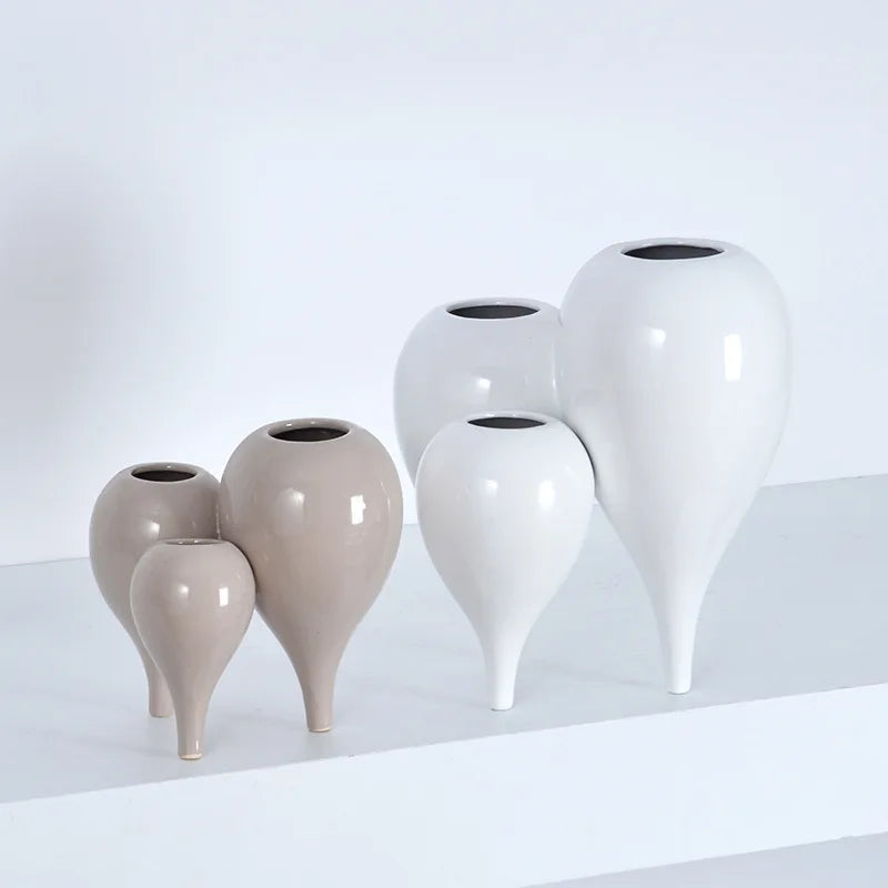 Afralia™ Ceramic Bubble Vase Set - Abstract Handcrafted Flower Arranger Home Decor