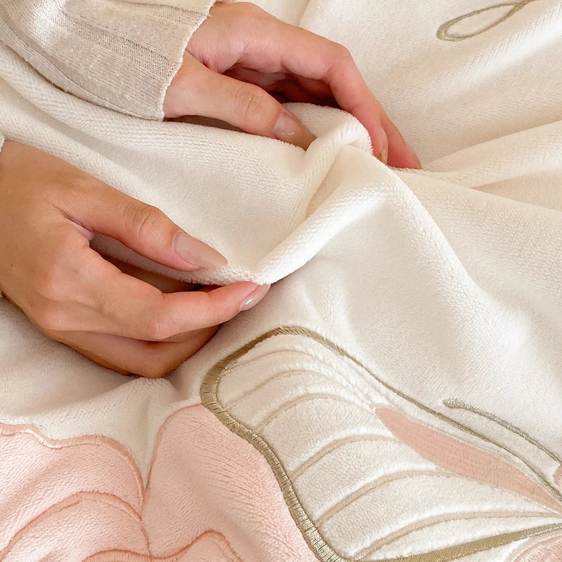 Afralia™ Lace Ruffles Princess Duvet Set, Butterfly Flowers Embroidery, Cozy Bedding with Bed Sheet & Pillowcases