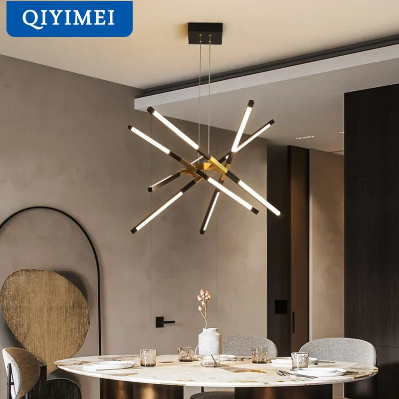 Afralia™ Modern Chandelier Lighting for Home Decor - 6-12 Lights for Living Dining Kitchen
