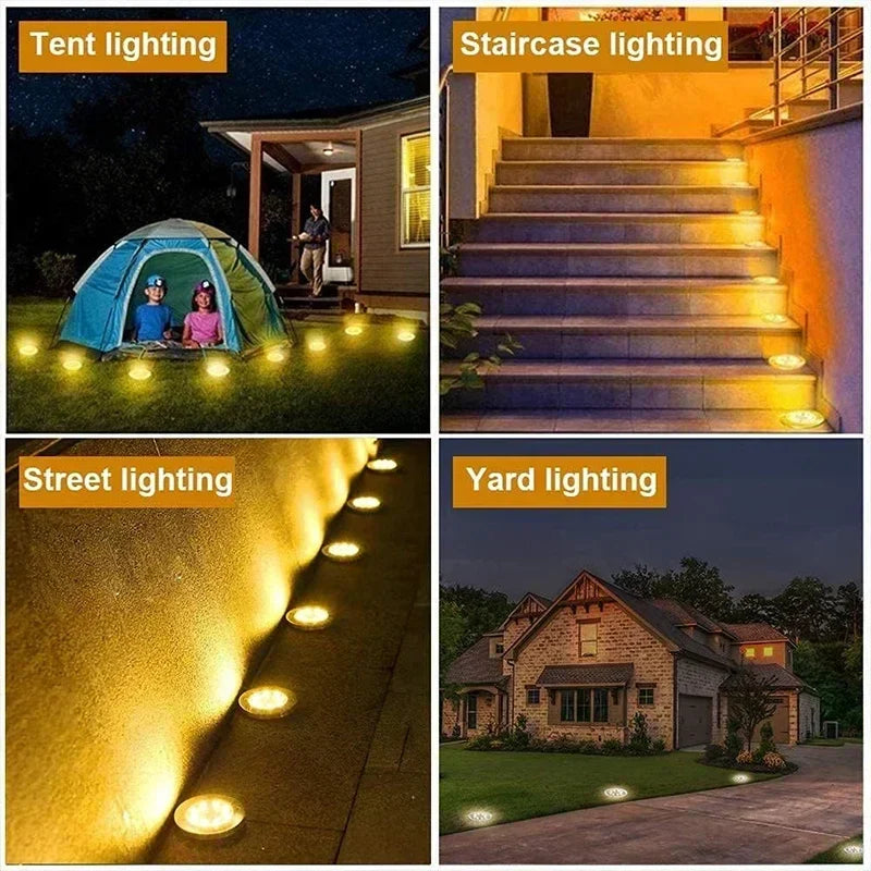 Afralia™ Solar LED Disk Lights for Garden Decoration