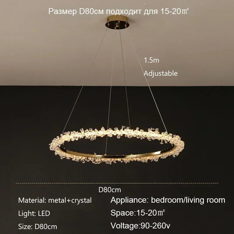Afralia™ Crystal Pendant Chandelier Modern Luxury Interior Decoration Lighting