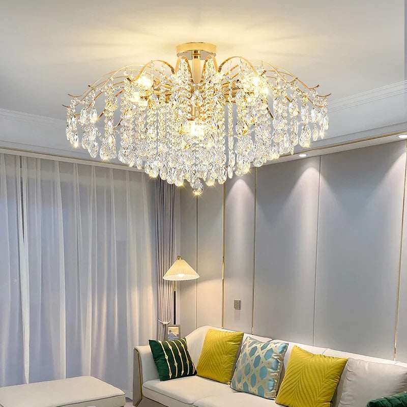 Afralia™ Crystal Chandelier: Modern Elegance for Stylish Living Spaces