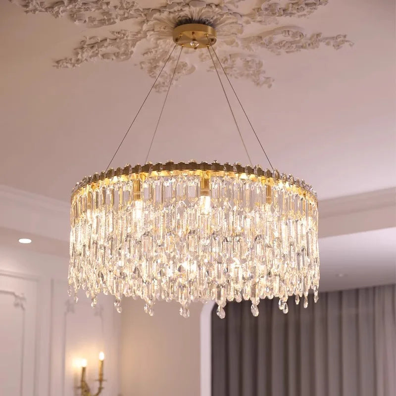 Afralia™ Crystal Pendant Chandelier for Living Room Bedroom - Luxury Hanglamp by Lamparas Lustres