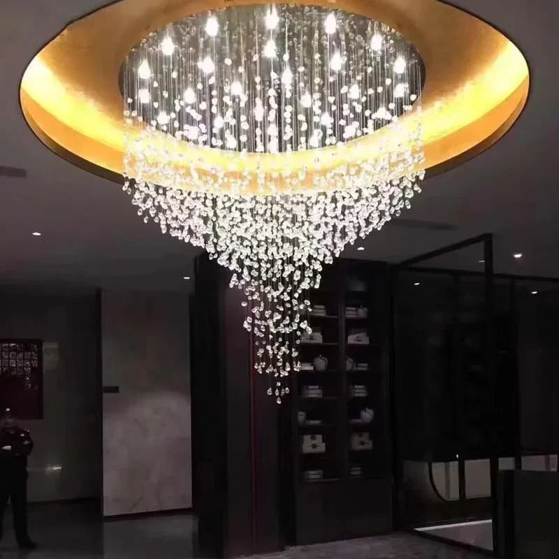 Afralia™ Stone Crystal LED Chandelier: Luxury Modern Lighting for Living Room, Lobby, Home Decor