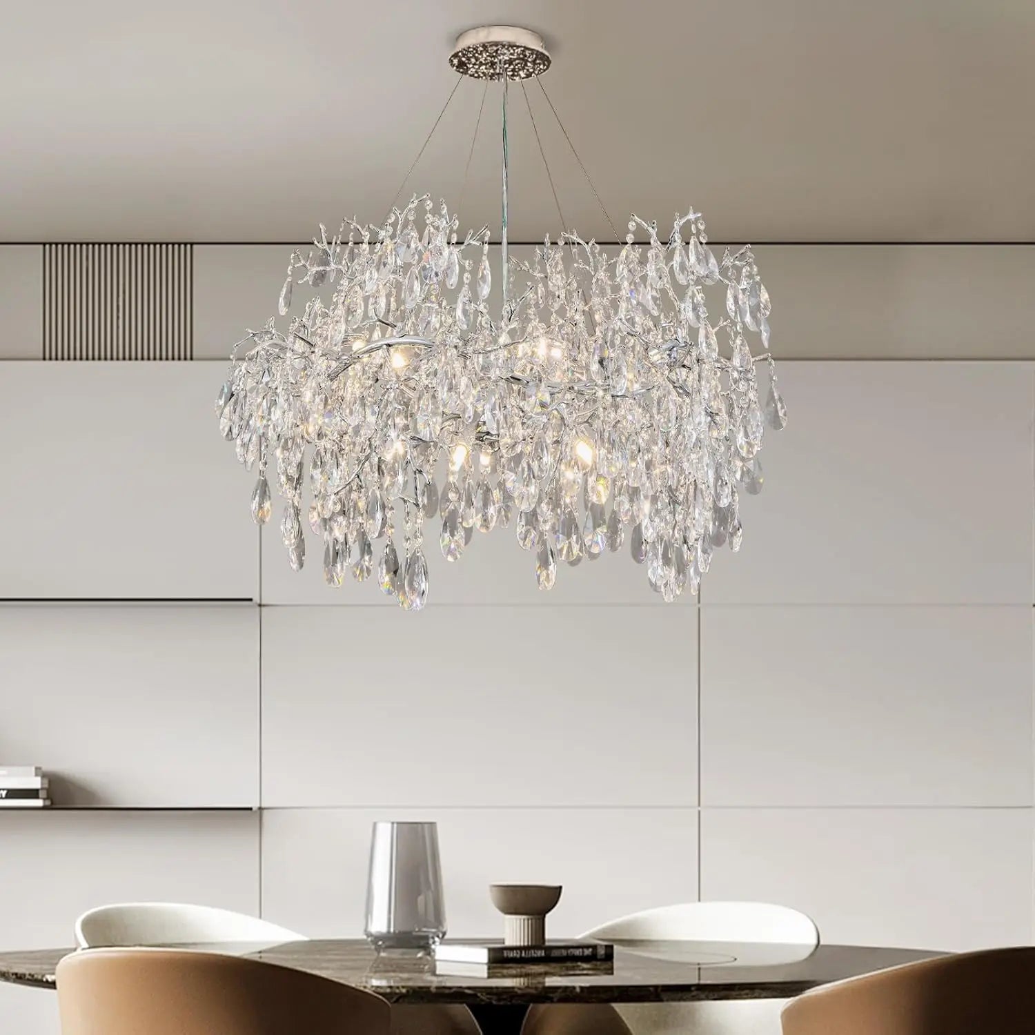 Afralia™ Modern Crystal Branch Chandelier for Living Room and Dining Room