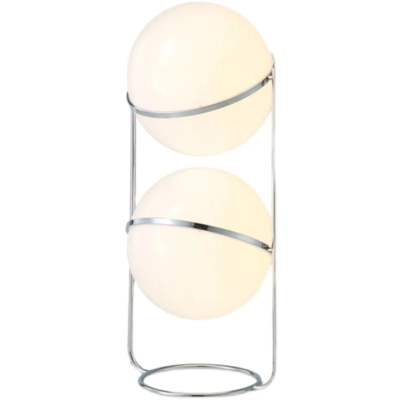 Afralia™ Rotatable Acrylic Ball Table Lamp Chrome Metal for Bedroom Lighting
