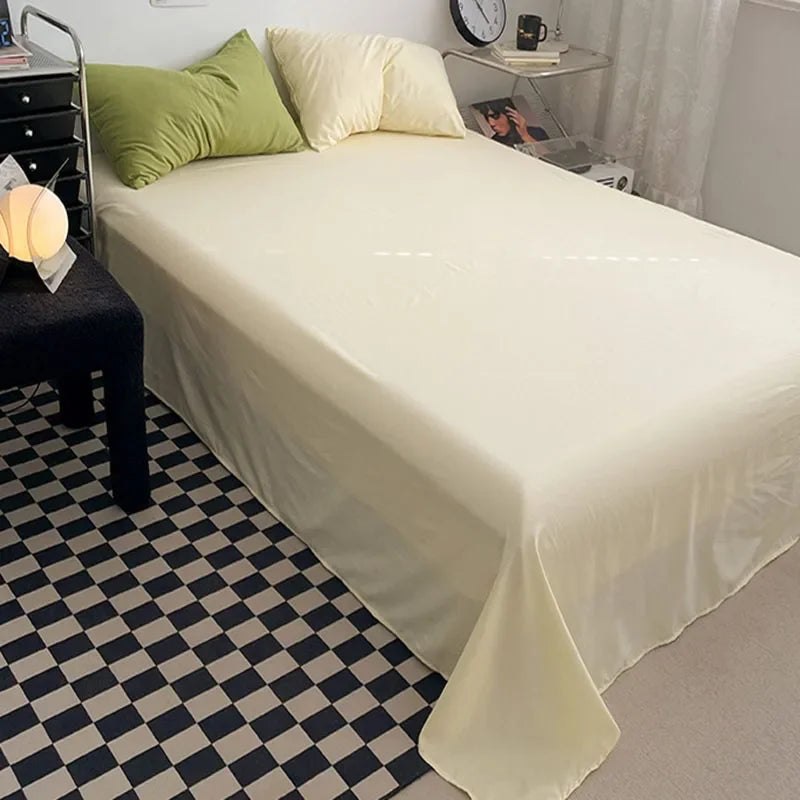 Afralia™ Washed Cotton Bed Set - Soft & Breathable 4-Piece Solid Color Duvet Cover Bed Sheet