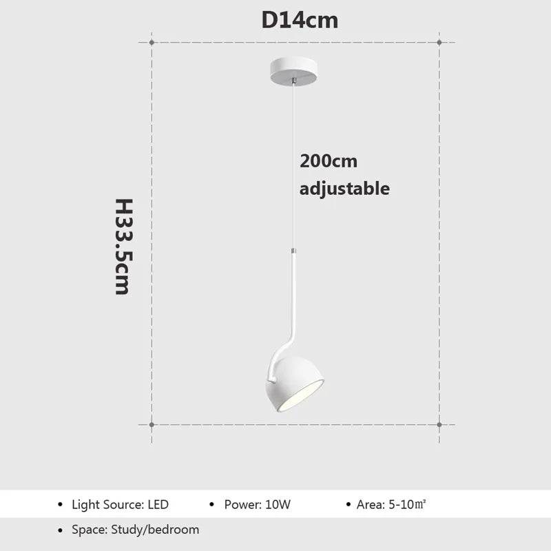 Afralia™ Spoon Iron LED Pendant Light for Bedroom, Living Room, Study, Office Illumination