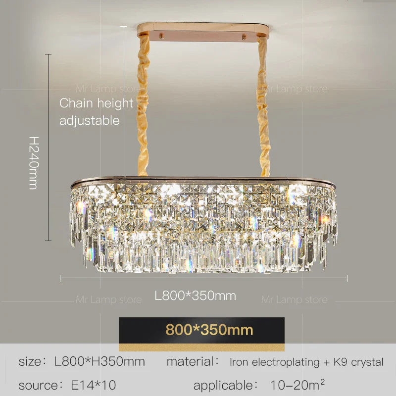 Afralia™ Crystal LED Chandelier for Living Room, Dining & Bedroom - High-end Luxury Lighting