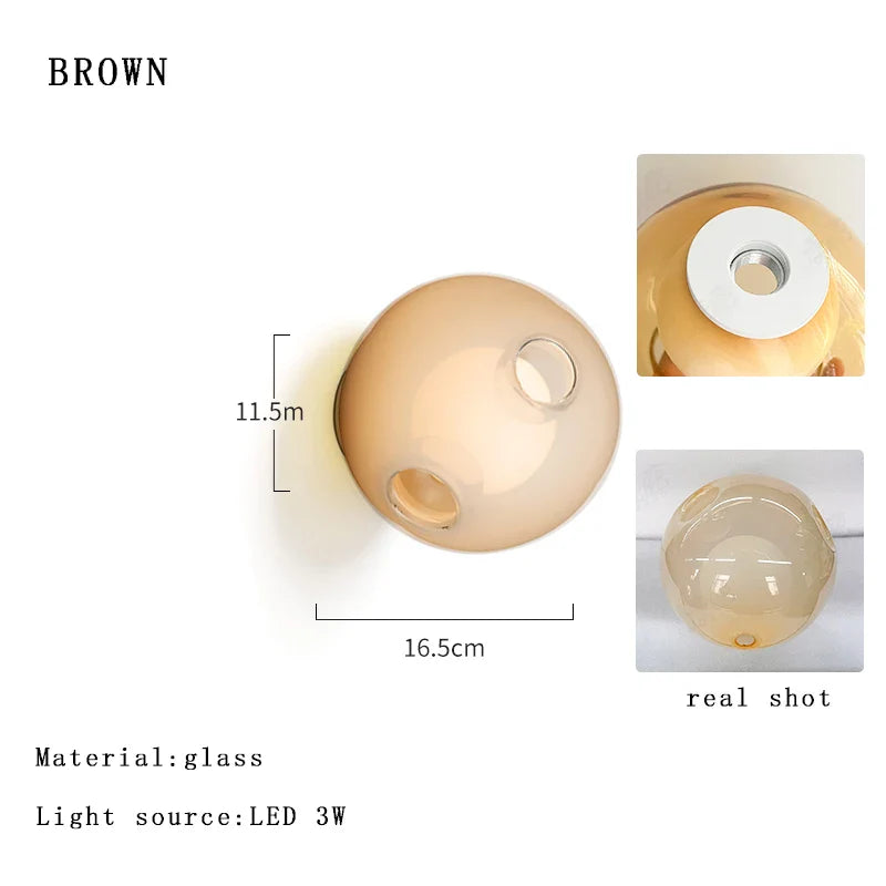 Afralia™ Glass Wall Sconce LED Light Fixture for Living Room & Aisle Decor