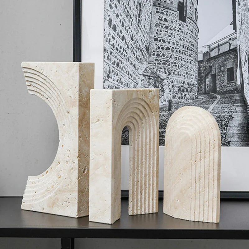 Afralia™ Marble Archway Stone Table Decoration Crafts - Luxury Minimalist Geometric Home Decor