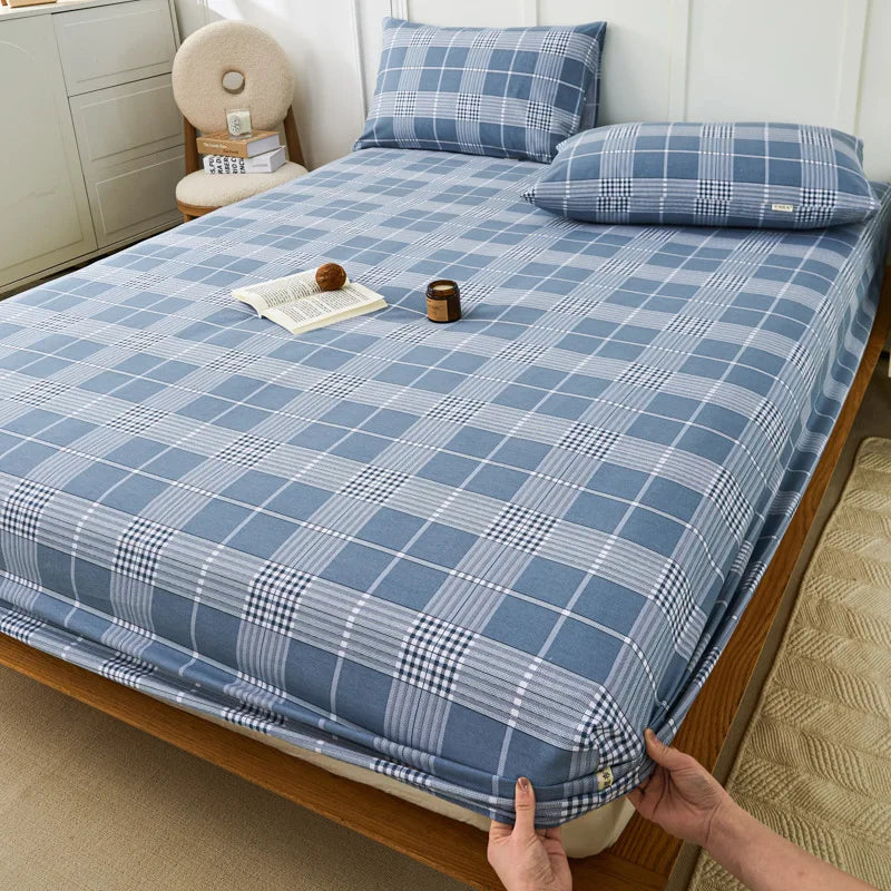 Afralia™ Coarse Cotton Queen Fitted Sheet: Comfortable, Durable Maternal Child Bedding