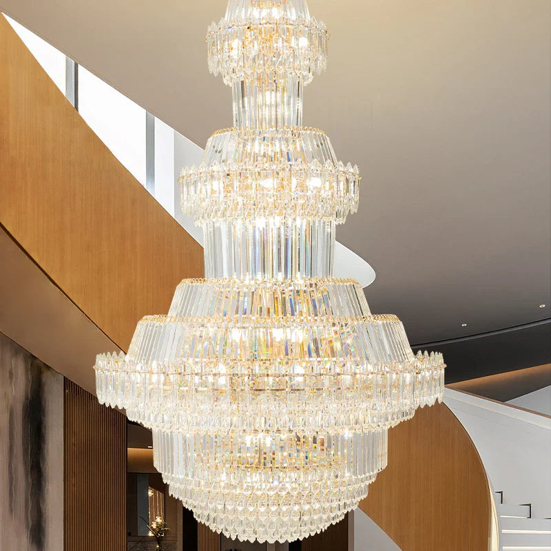 Afralia™ Crystal Chandelier: Villa High Living Room Luxury Lighting