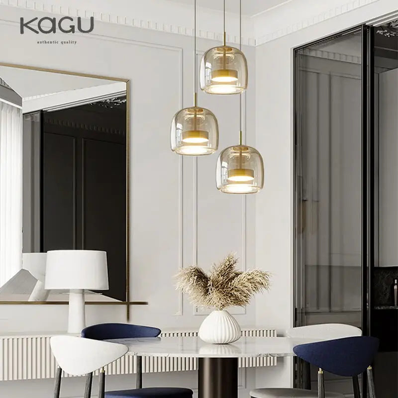 Afralia™ Glass Pendant Light: Nordic LED Hanging Lamp for Dining Room, Bedroom, Modern Decor