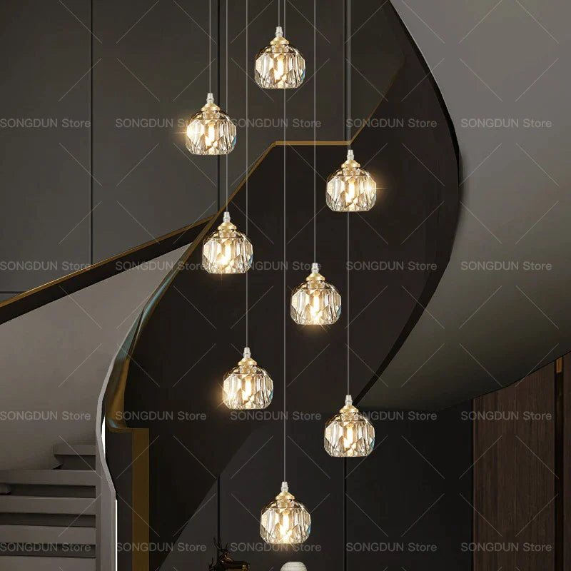 Afralia™ Crystal Spiral Staircase Chandelier for Modern Luxury Living