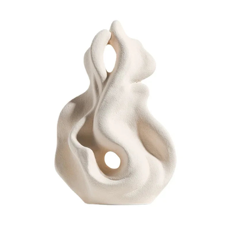 Afralia™ Ceramic Curl Sculpture Decor Modern Porcelain Figurine Room Decoration