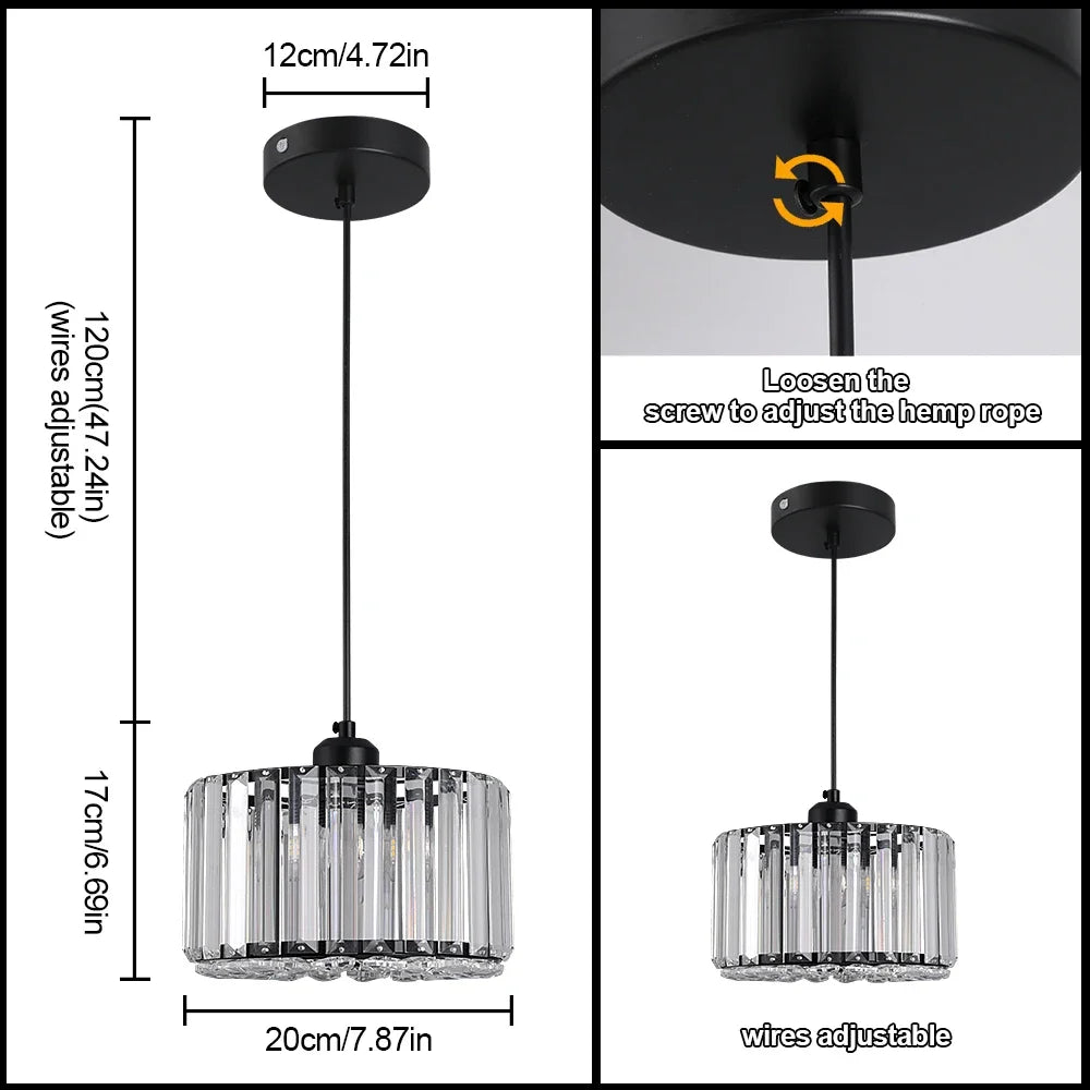 Afralia™ Glass LED Chandelier Ceiling Light Modern Living Dining Room Fixture