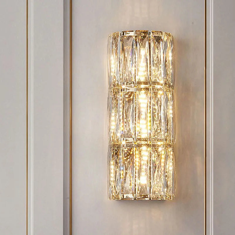 Afralia™ Crystal LED Wall Lamp for Living Room Aisle Bedroom Staircase Decoration