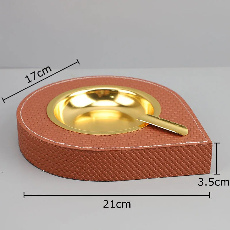 Afralia™ Leather Desktop Ashtray: Stylish Smoking Accessory & Gift