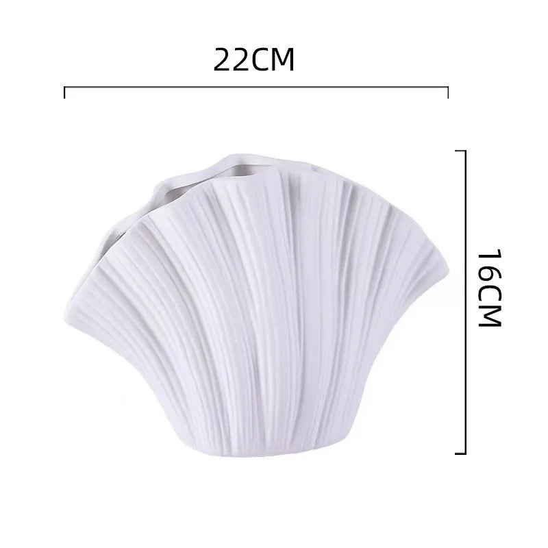 Afralia™ Gradient Shell Ceramic Vase | Colorful Flowerpot Home Decor & Accessories