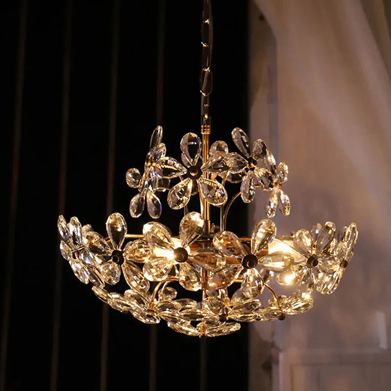 Afralia™ Crystal Modern LED Pendant Ceiling Light Chandelier for Bedroom Salon Home Decor