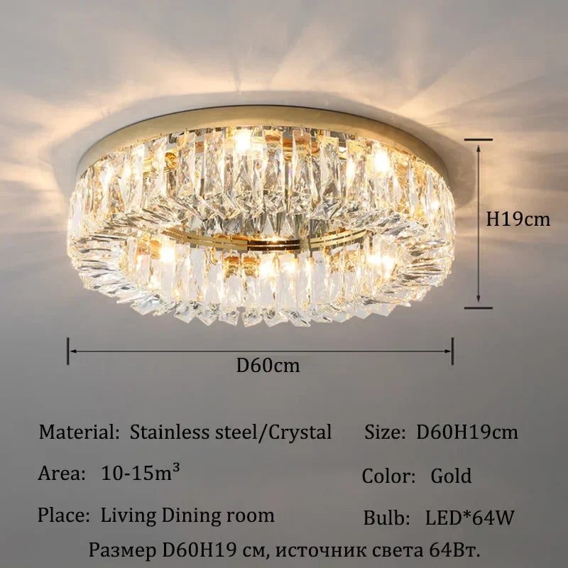 Afralia™ Crystal LED Ceiling Lights: Luxury Home Lighting for Living & Dining Room, Bedroom Decor