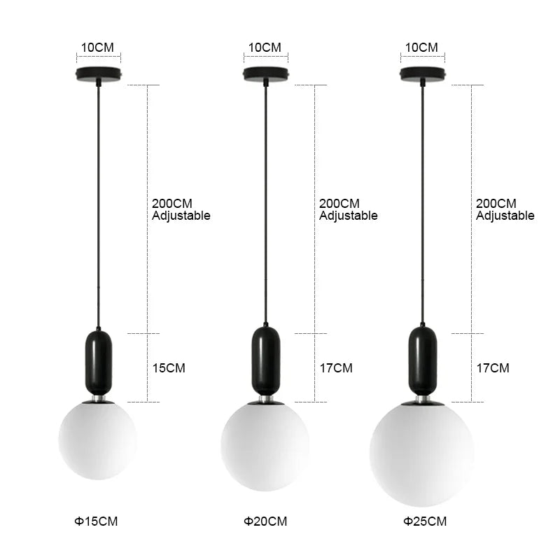 Afralia™ Glass Ball LED Chandelier for Modern Living Spaces