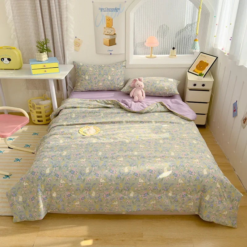 Afralia™ Printed Double Gauze Summer Quilt - Breathable & Skin-Friendly Cooling Comforter