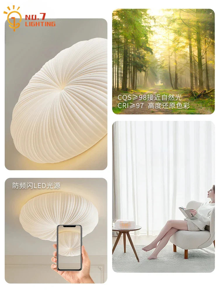 Afralia™ Pumpkin Cream Ceiling Light LED Modern Living Room Bedroom Restaurant Art