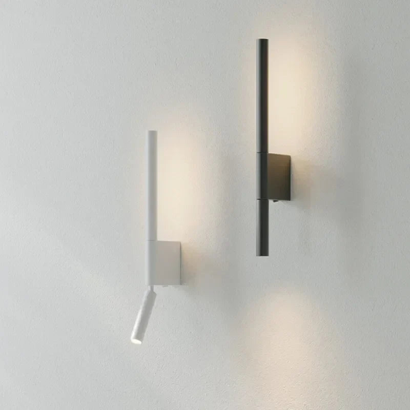 Afralia™ Modern LED Wall Light Black White Decor Bedside Sconce Lamp Spotlight