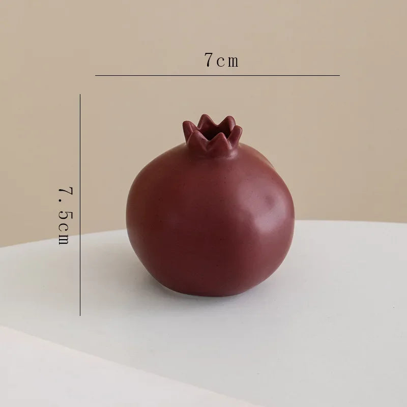 Afralia™ Pomegranate Ceramic Vase Decor Flower Arrangement Desk Decoration Room Aesthetic Decor