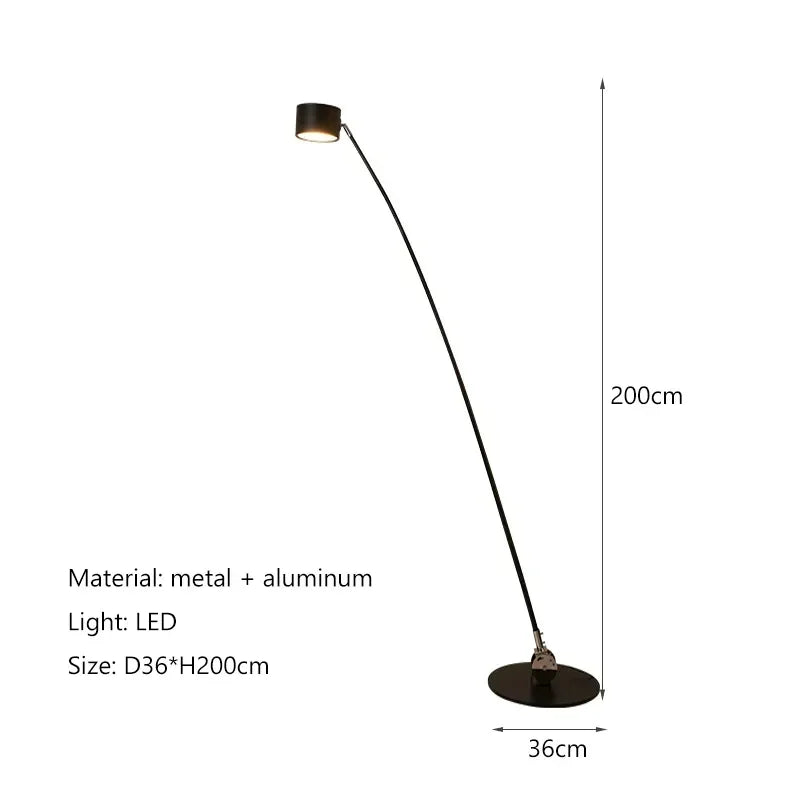 Afralia™ Sampei Arc Floor Lamp: Italian Design Long Pole Spotlight for Living Room Decor