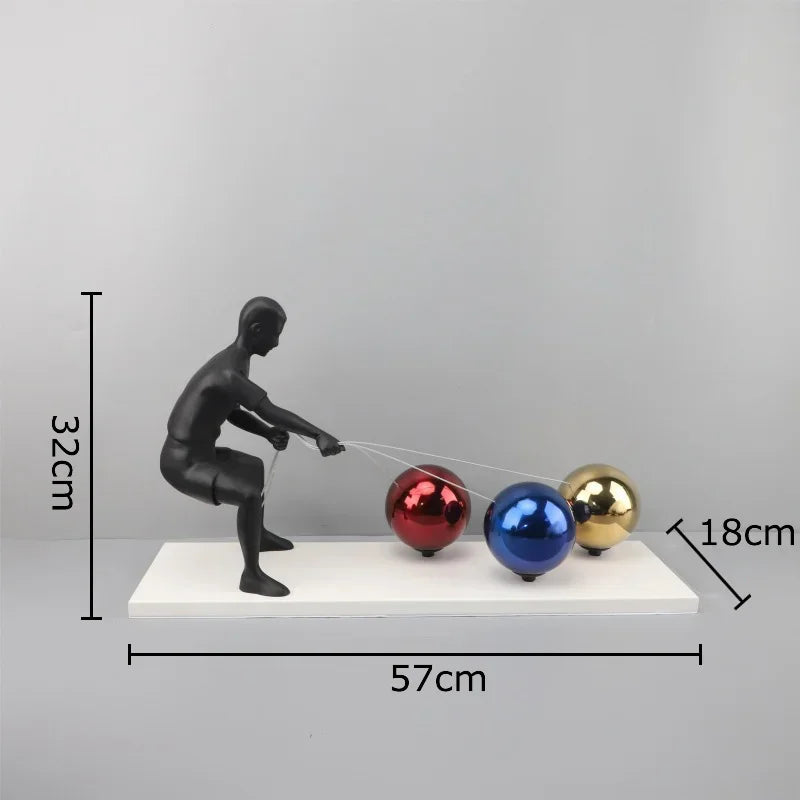 Afralia™ Abstract Character Metal Sculpture Desk Ornament Aesthetic Room Decor