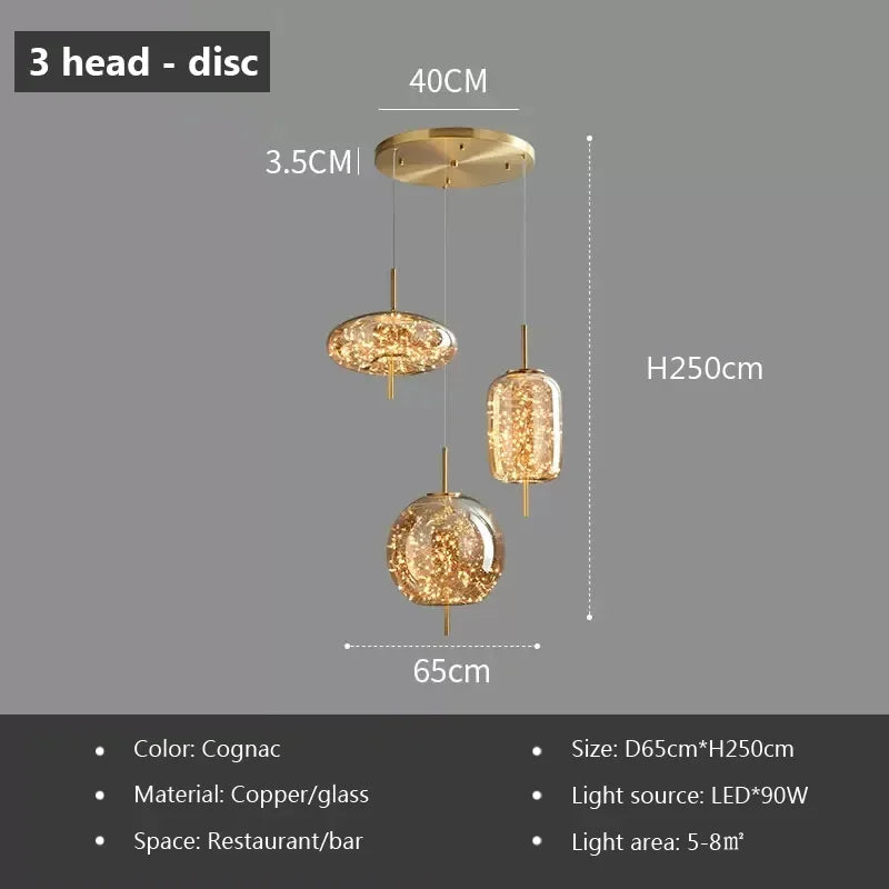 Afralia™ LED Glass Pendant Light: Modern Nordic Luxury Hanging Lamp Fixture