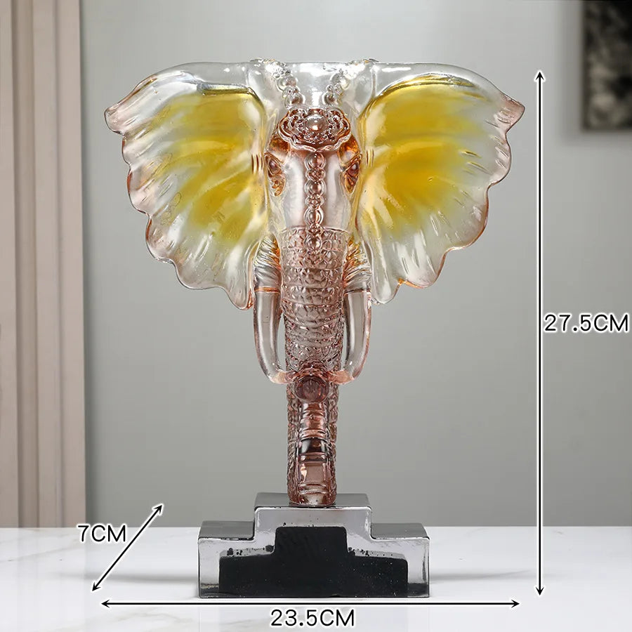 Afralia™ Crystal Elephant Sculpture Home Decor Ornament