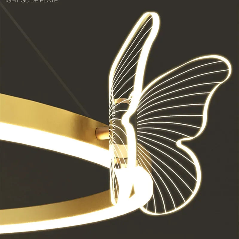 Afralia™ Nordic Butterfly Ring LED Pendant Lamp for Home Decor Chandelier Fixture