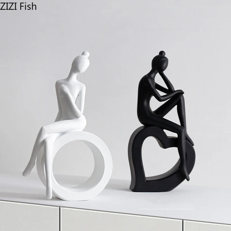 Abstract Figures Sculpture Modern Minimalism Decor Room Crafts Afralia™ Aesthetics