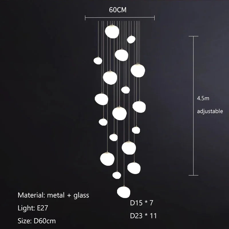 Afralia™ Glass Ball LED Pendant Lights for Home Decor, Living/Dining Room, Bar, & Stairs