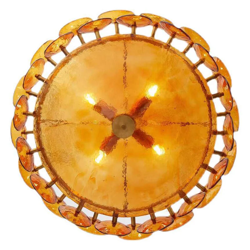 Afralia™ Brown Glass Retro Design Lamp Living Room Dining Chandelier