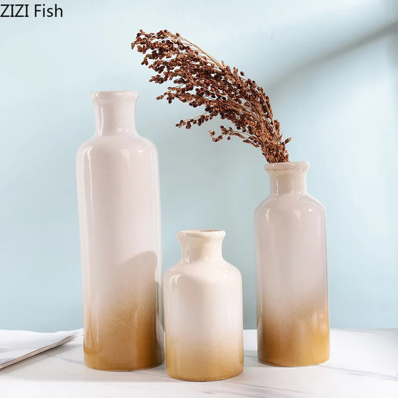 Afralia™ Minimalist Ceramic Vase Set for Desk & Room Decor