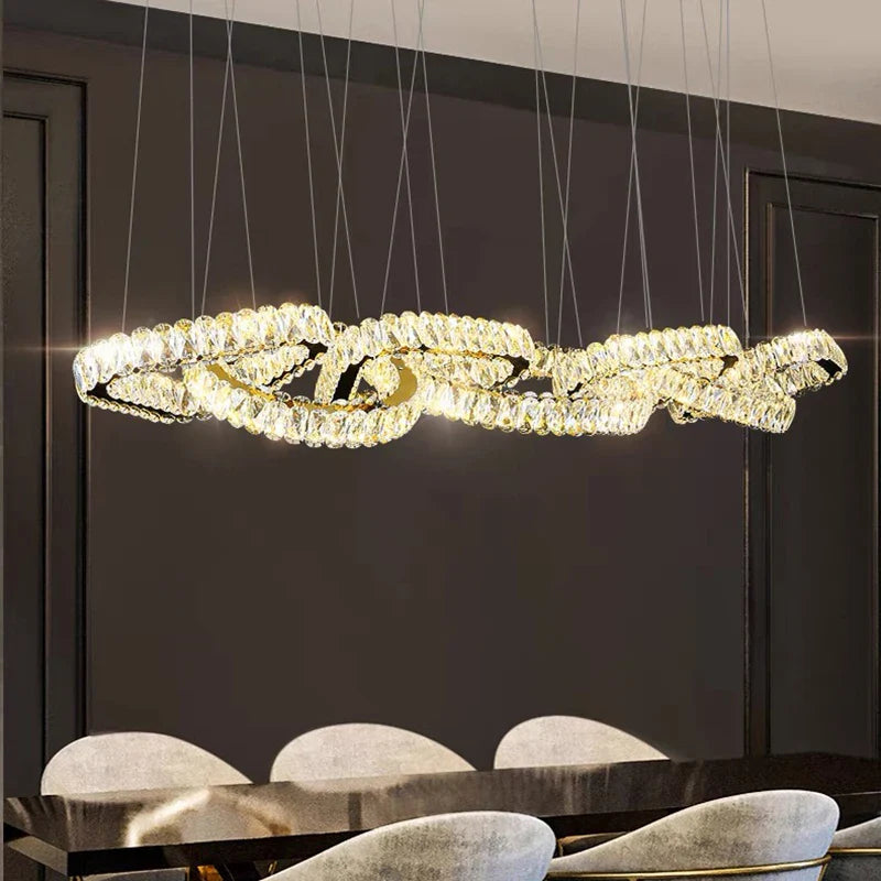 Afralia™ Crystal Chandelier: Luxury Living Room & Dining Room Pendant Light