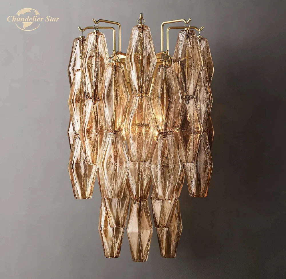 Afralia™ Chiara Glass LED Wall Sconce Light Fixture