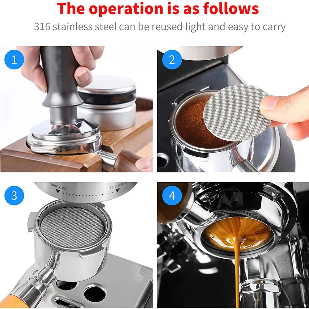 Afralia™ Stainless Steel Espresso Puck Screen for Professional Portafilter Basket